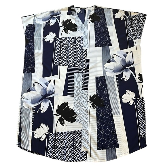 NATORI Kabuki Zip Caftan in Mixed Print Size Medium - Picture 8 of 15